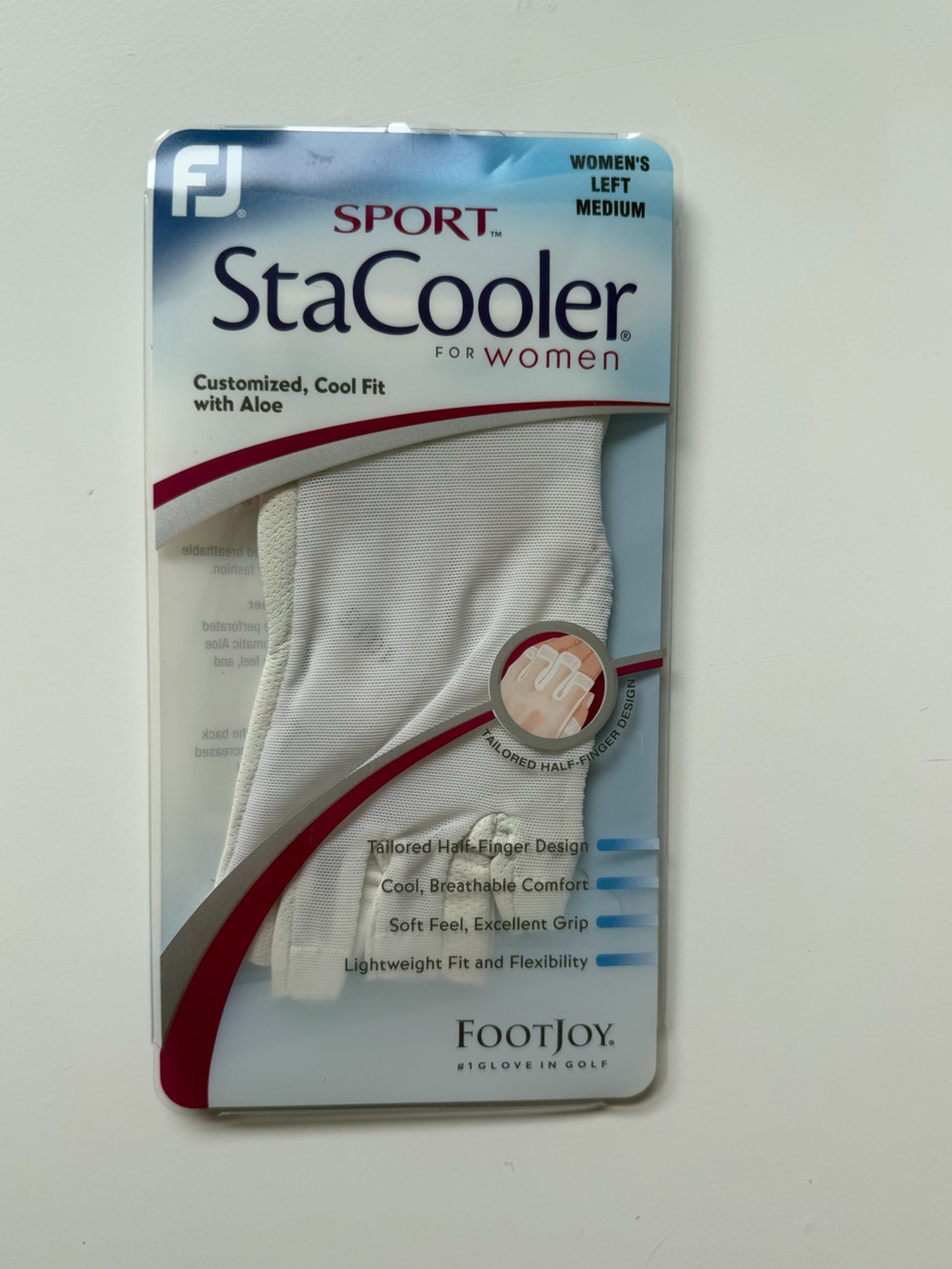 FootJoy StaCooler Women’s Golf Glove - White with Blue Accents
